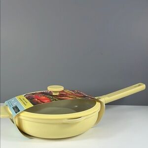 Authentic Kitchen Ceramic Nonstick 10.3” 2.6 QT Skillet Frying Pan Yellow NEW